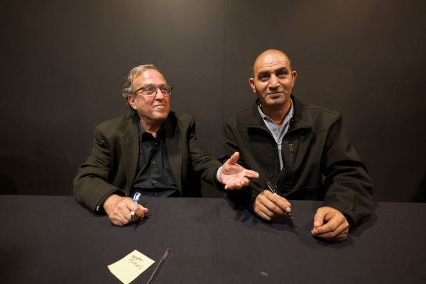 Rami and Bassam signed books and talked to the audience after the event.