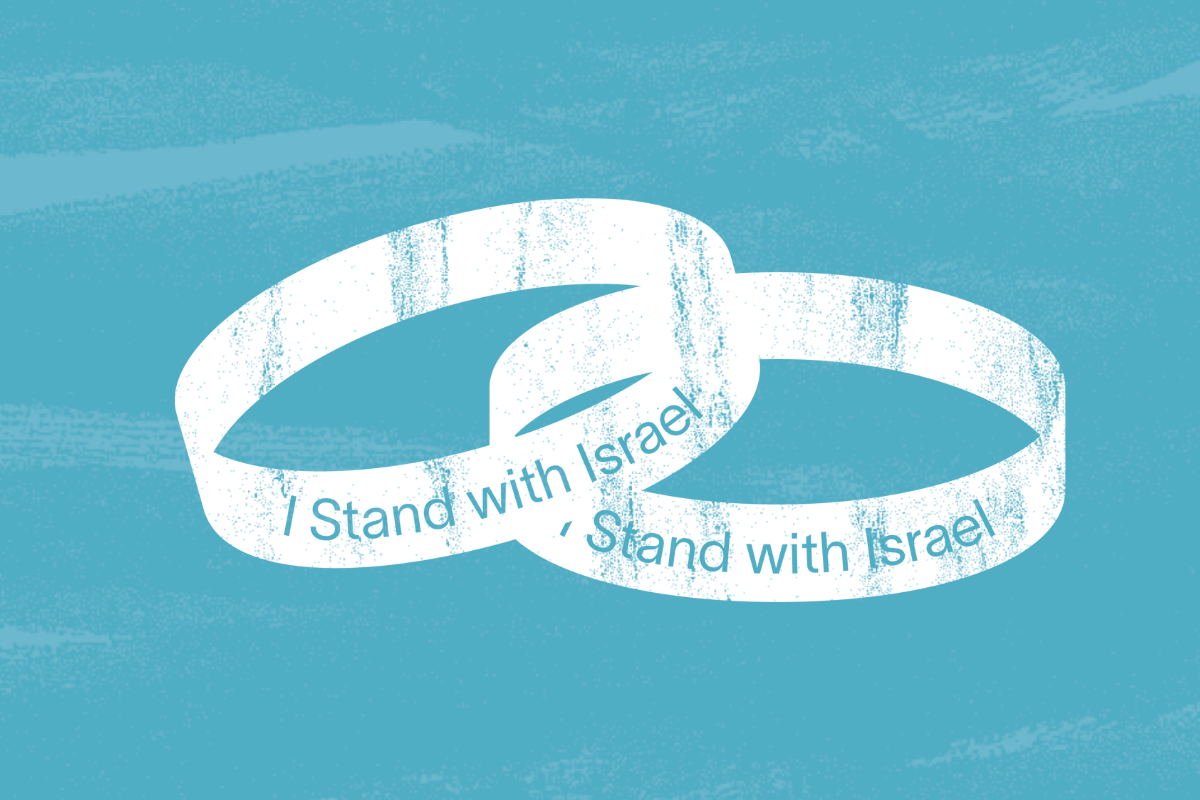 Wristbands with the words 'I stand with Israel'