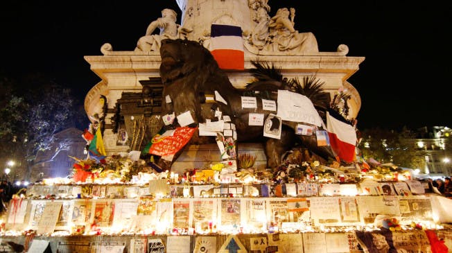 Aftermath of attacks in Paris – Mourning