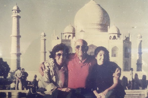 Miriam Moses-Ziegler (right) on her first trip to India with her parents, 1996.